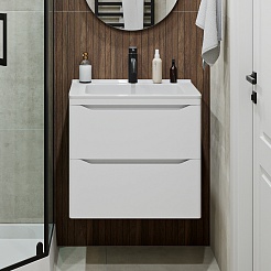 Vivon Тумба под раковину Shelly 60 подвесная белая матовая – фотография-1